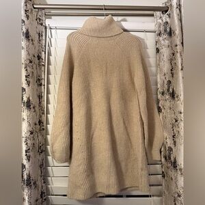12th Tribe Beige Ribbed Knit Dress